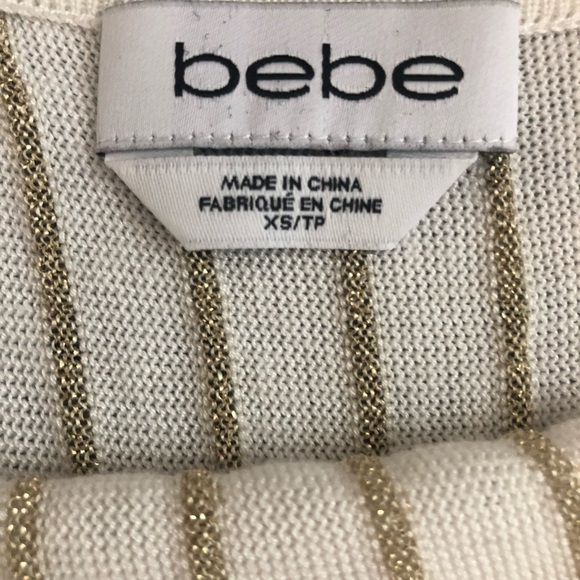 BEBE gold and cream sweater size extra small - Picture 4 of 7